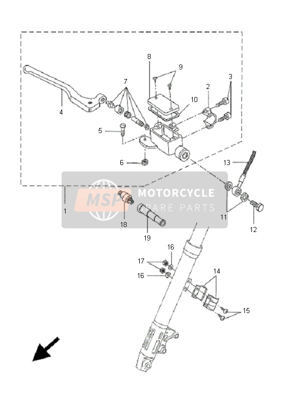 Yamaha DT50R-SM 2009 Front Master Cylinder for a 2009 Yamaha DT50R-SM